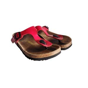 birkenstock gizeh patent cherry